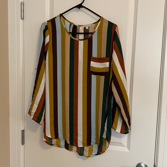 Lily white vertical stripes blouse, large - Picture 2 of 4